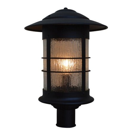 Arroyo Craftsman 14" Newport Post Mount Fixture, Bronze, Off White Glass NP-14OF-BZ